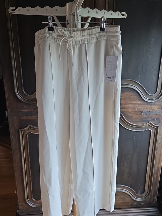 Athleta Pants - Athleta Cream Wide-Leg Drawstring Pants Size LP